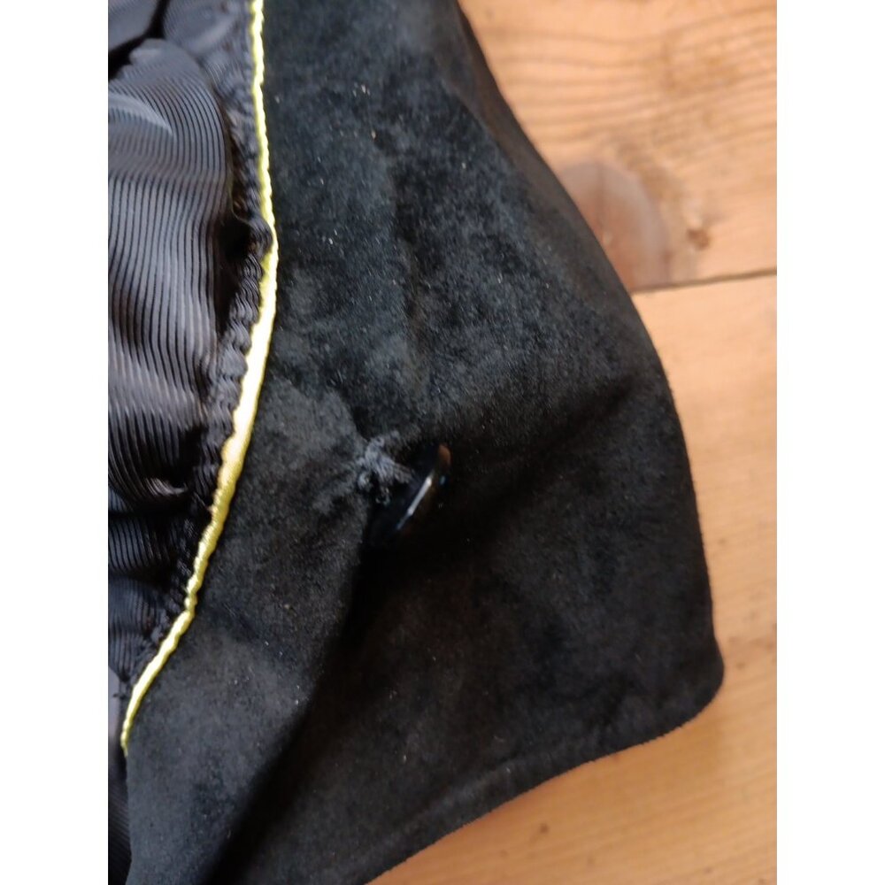 Vtg Y2K Bebe Leather and Suede Crop Moto Jacket Womens XS Black Goth Lined - Picture 7 of 9